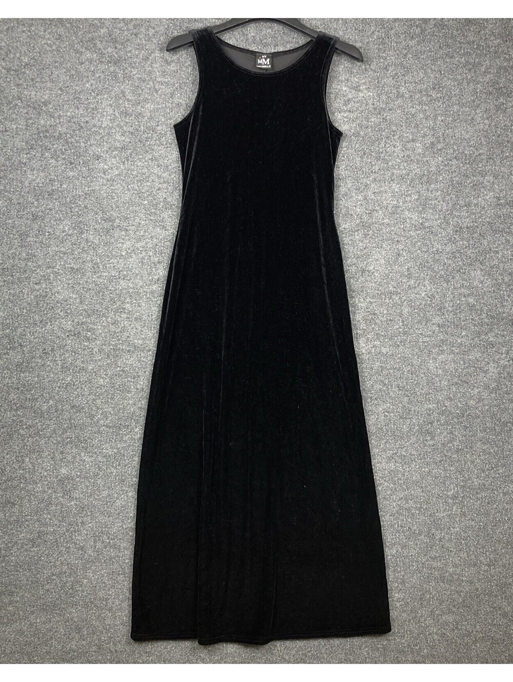 My Michelle Womens Size Medium Black Velour Ankle Length Sleeveless Dress EUC